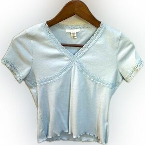 FULL TILT TEE WITH LACE LIGHT BLUE XL GREAT COND. BUNDLE2SAVE